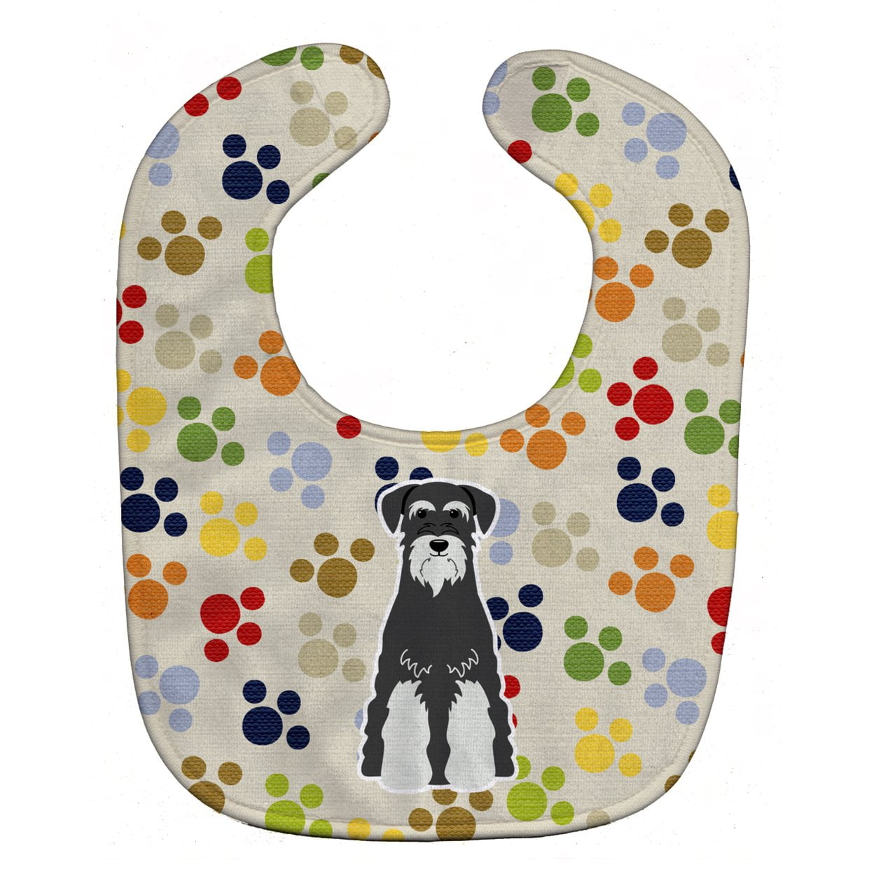 Pawprints Standard Schnauzer Salt & Pepper Baby Bib