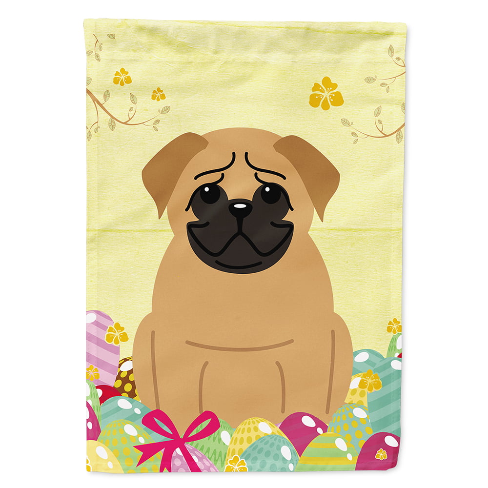 Easter Eggs Pug Brown Flag Canvas House Size