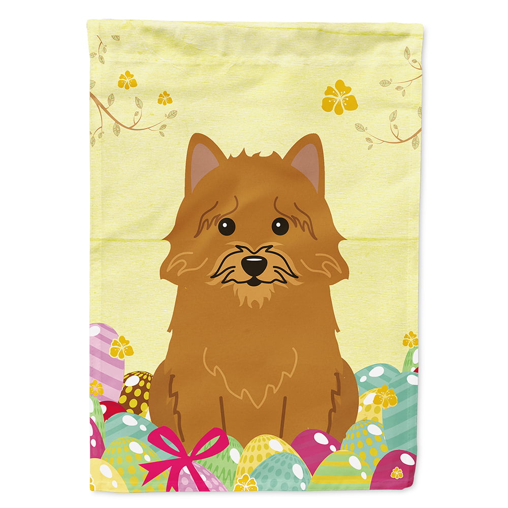 BB6020CHF Easter Eggs Norwich Terrier Flag Canvas House Size