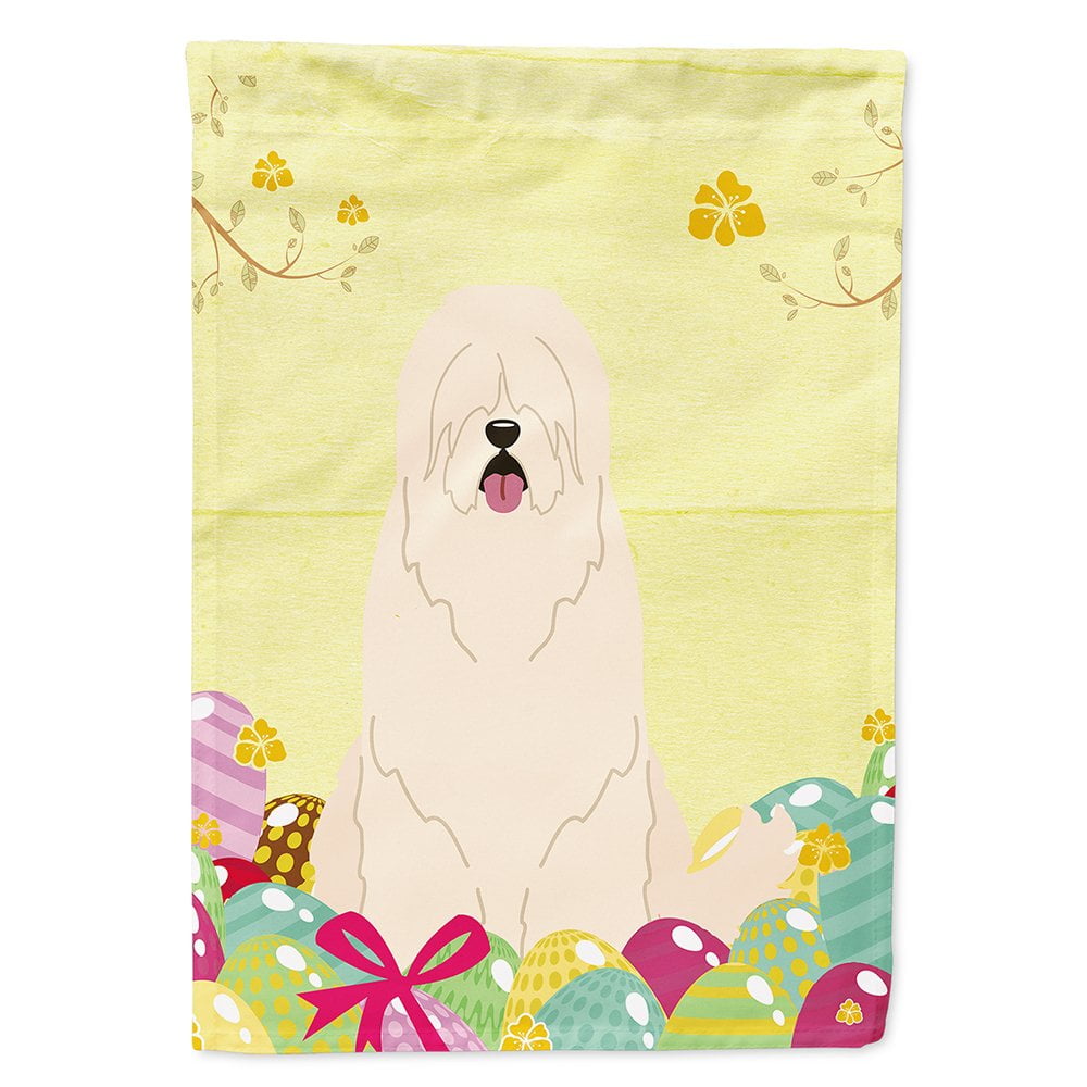 BB6024CHF Easter Eggs South Russian Sheepdog Flag Canvas House Size