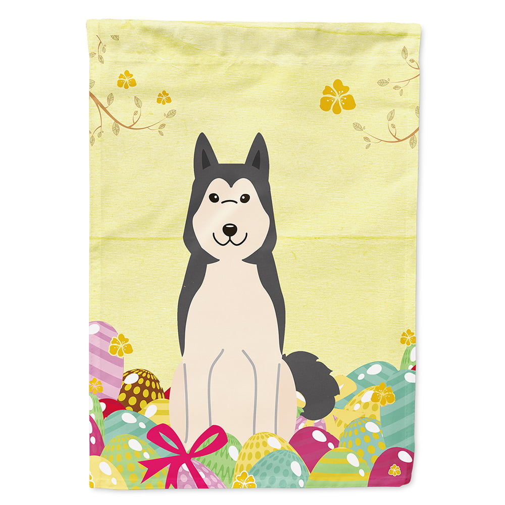 BB6025CHF Easter Eggs West Siberian Laika Spitz Flag Canvas House Size
