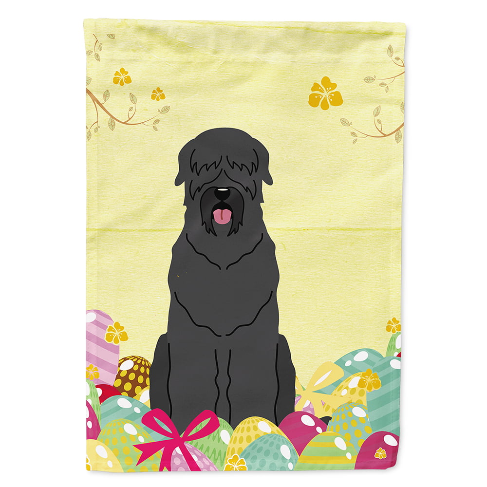BB6026CHF Easter Eggs Black Russian Terrier Flag Canvas House Size