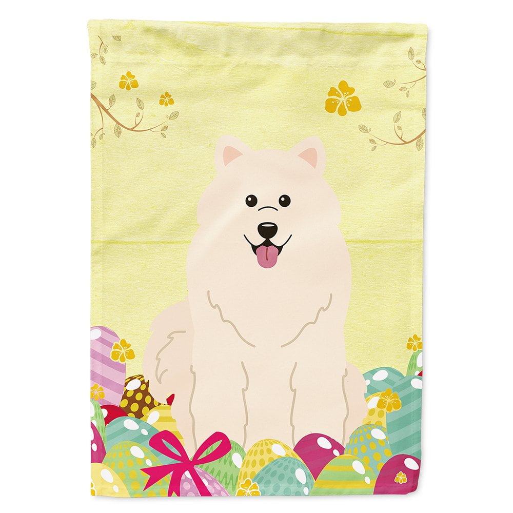 Easter Eggs Samoyed Flag Canvas House Size