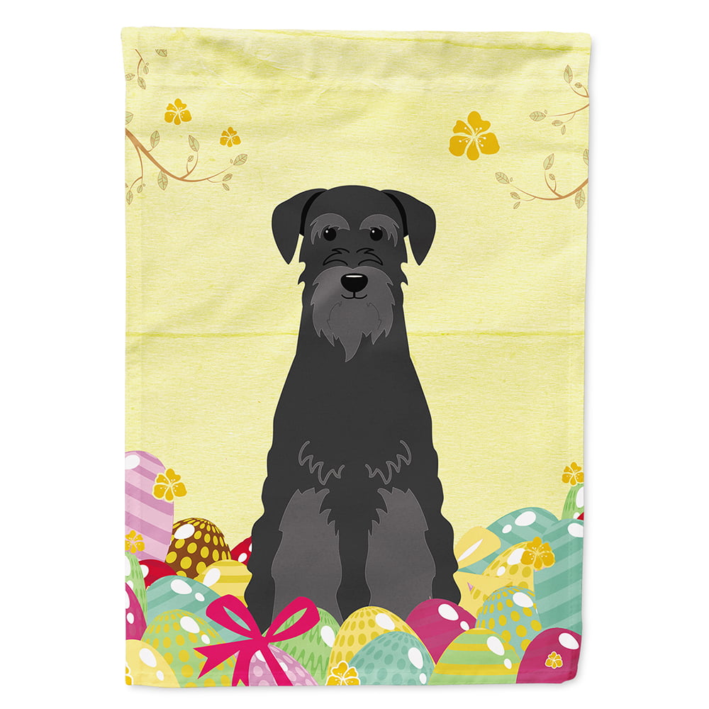 Easter Eggs Standard Schnauzer Black Flag Canvas House Size