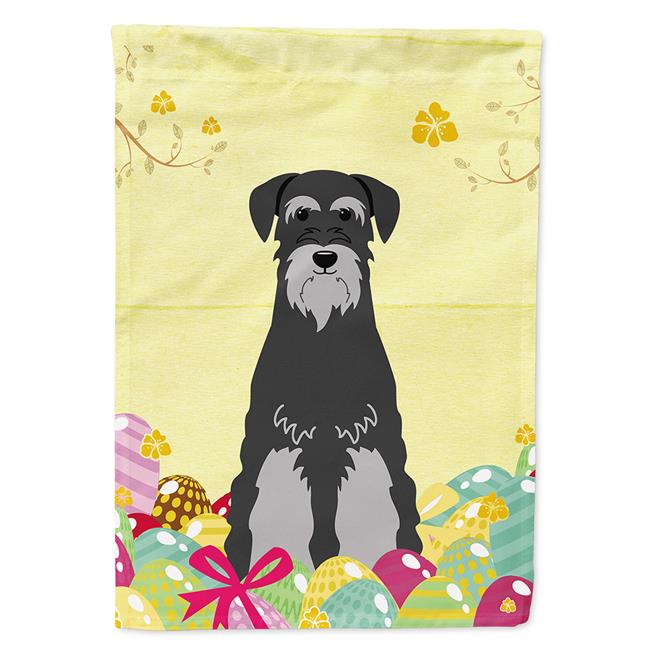 Easter Eggs Standard Schnauzer Black Grey Flag Canvas House Size