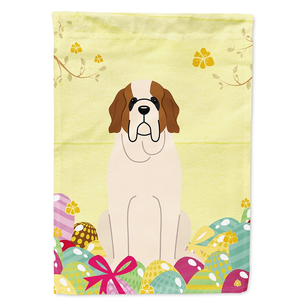 Easter Eggs Saint Bernard Flag Canvas House Size