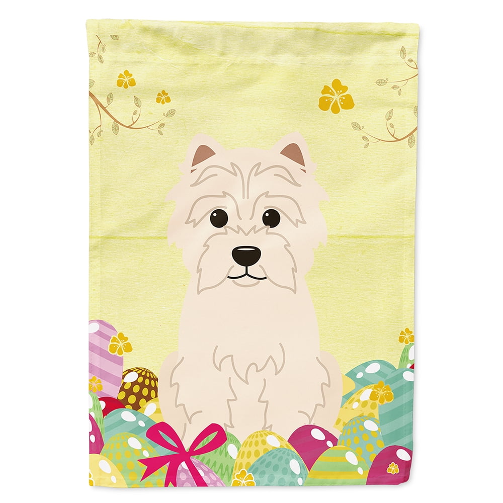 Easter Eggs Westie Flag Canvas House Size