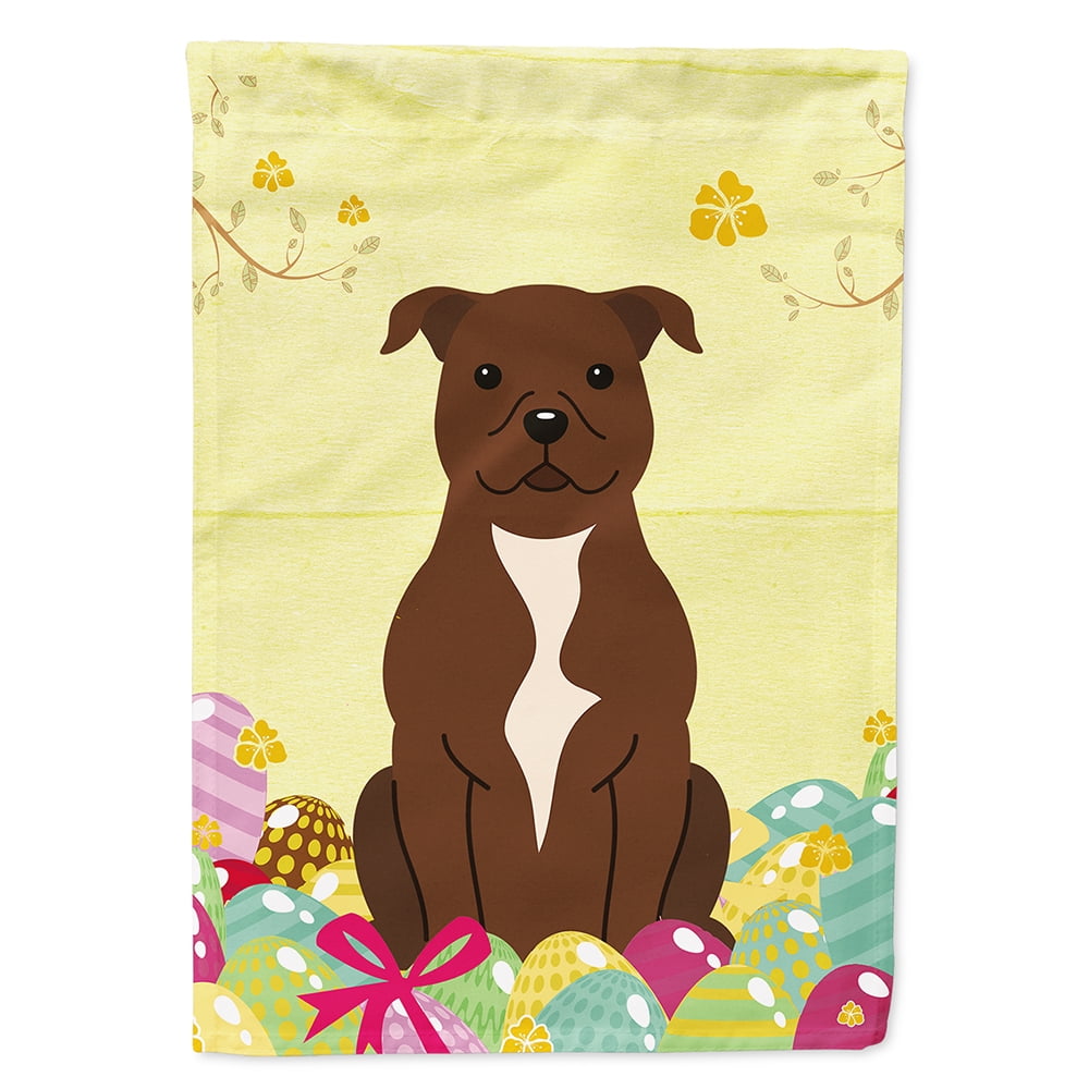 Easter Eggs Staffordshire Bull Terrier Chocolate Flag Canvas House Size