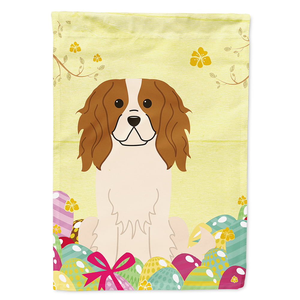 BB6058CHF Easter Eggs Cavalier Spaniel Flag Canvas House Size