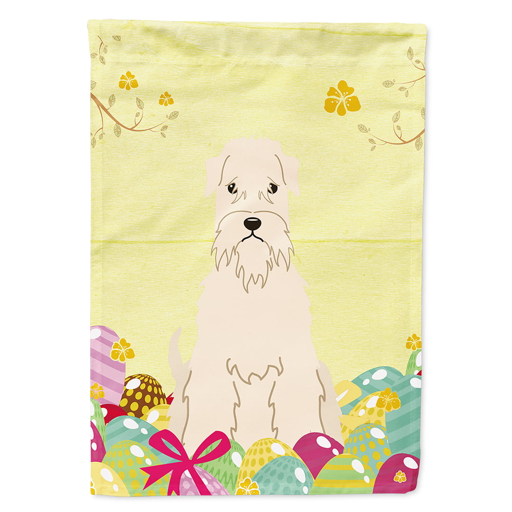 BB6061CHF Easter Eggs Soft Coated Wheaten Terrier Flag Canvas House Size
