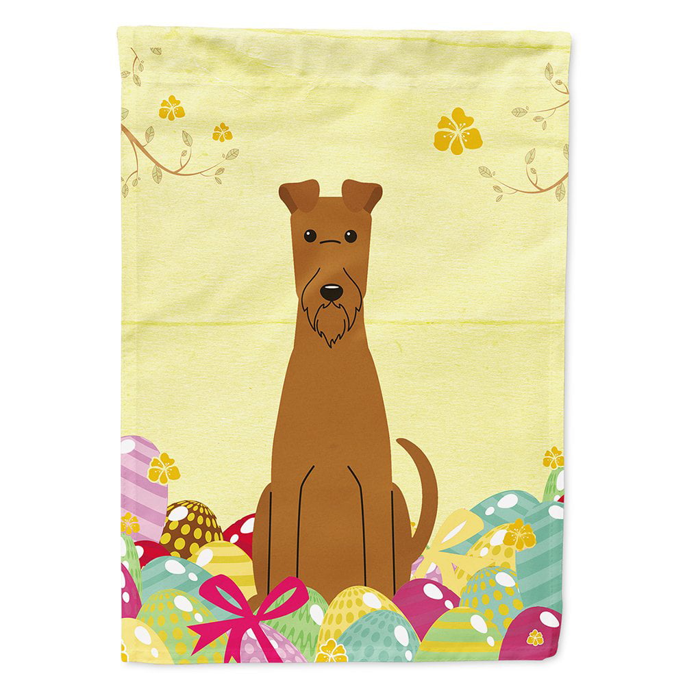 Easter Eggs Irish Terrier Flag Canvas House Size
