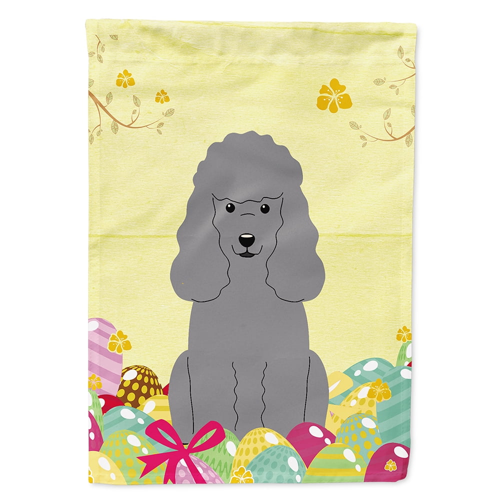 Easter Eggs Poodle Silver Flag Canvas House Size
