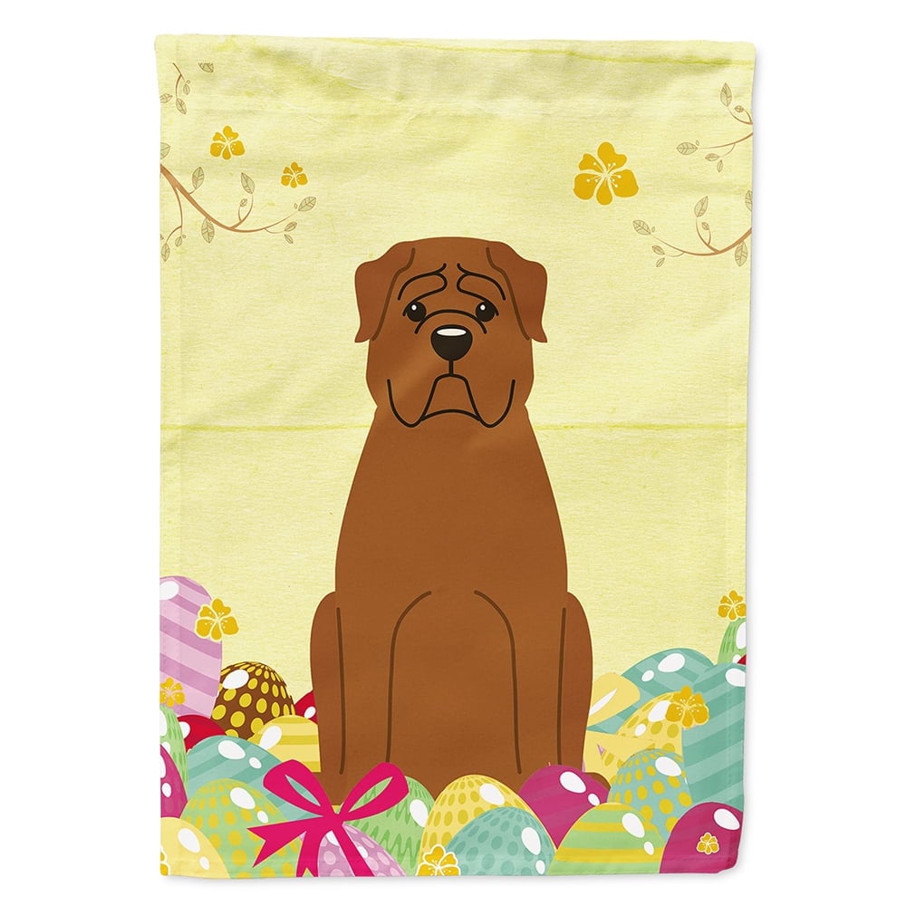 BB6073CHF Easter Eggs Dogue de Bourdeaux Flag Canvas House Size