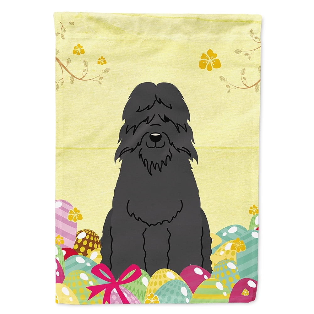 BB6074CHF Easter Eggs Bouvier Des Flandres Flag Canvas House Size