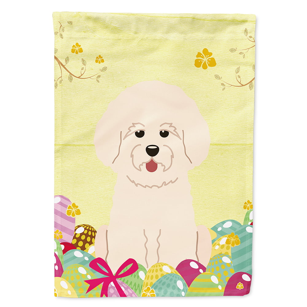 Easter Eggs Bichon Frise Flag Canvas House Size