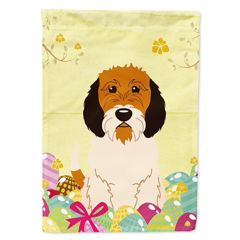 BB6079CHF Easter Eggs Petit Basset Griffon Veenden Flag Canvas House Size