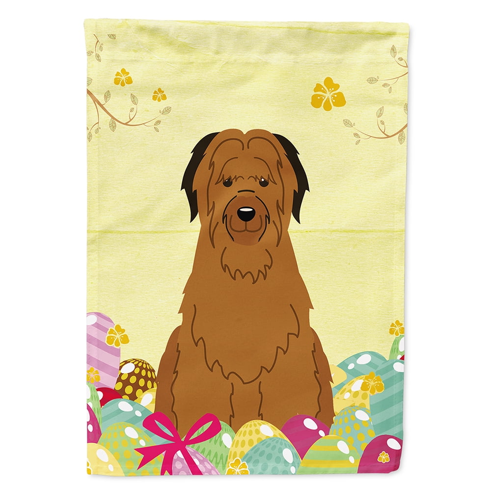 BB6082CHF Easter Eggs Briard Brown Flag Canvas House Size