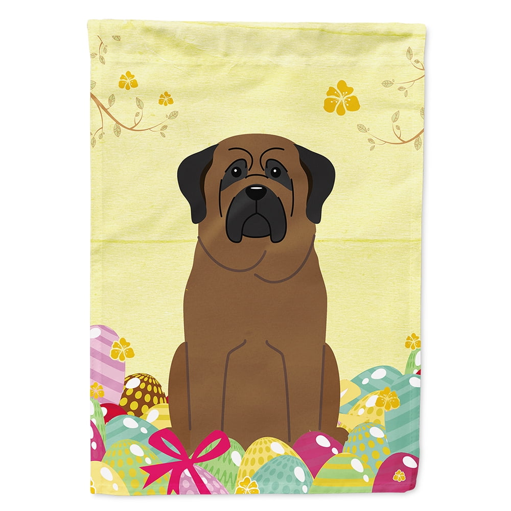 BB6084CHF Easter Eggs Bullmastiff Flag Canvas House Size