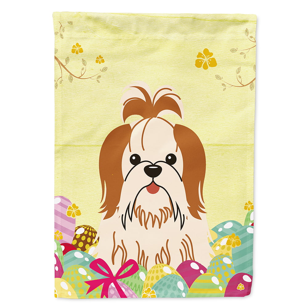 Easter Eggs Shih Tzu Red White Flag Canvas House Size -  PatioPlus, PA2871530