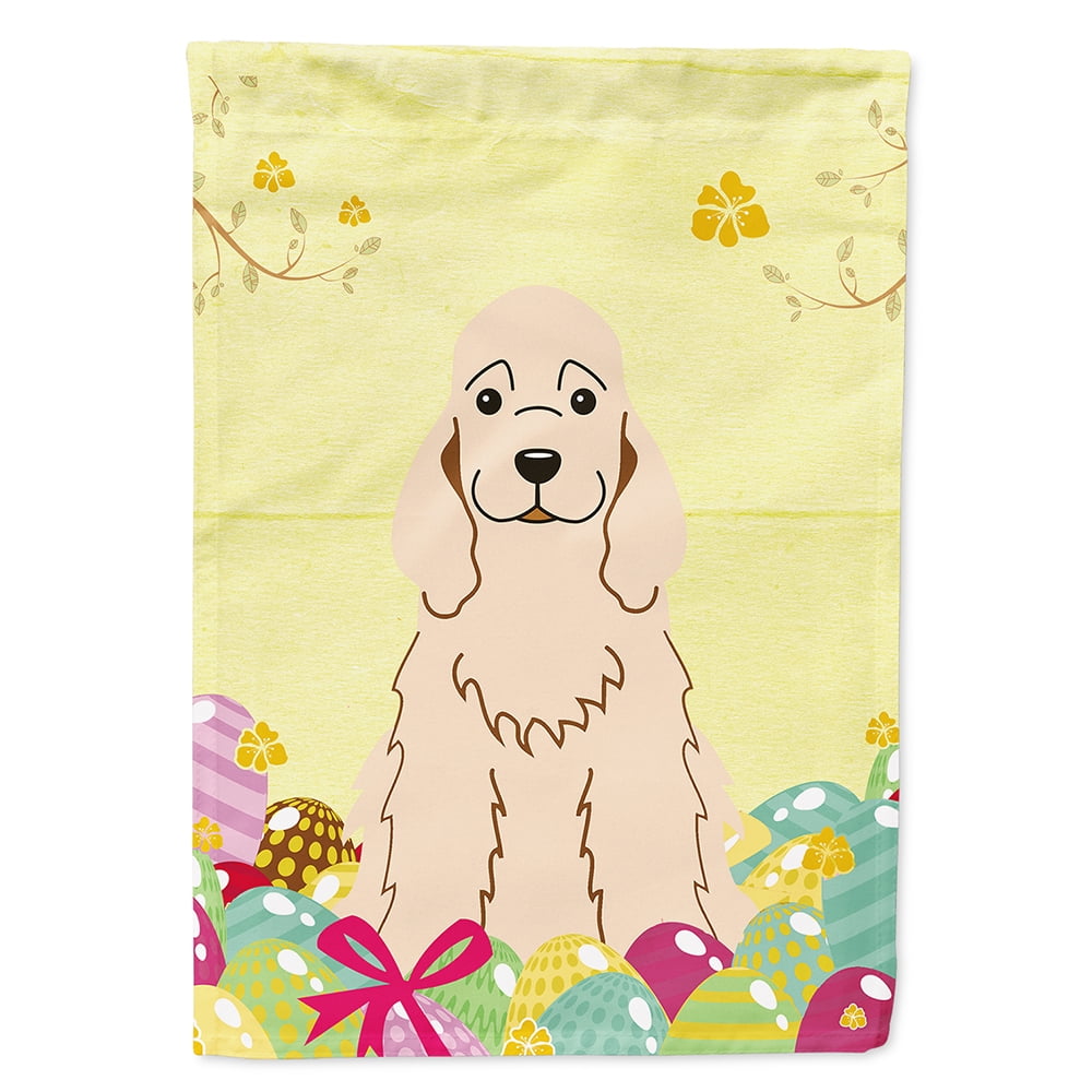 BB6094CHF Easter Eggs Cocker Spaniel Buff Flag Canvas House Size