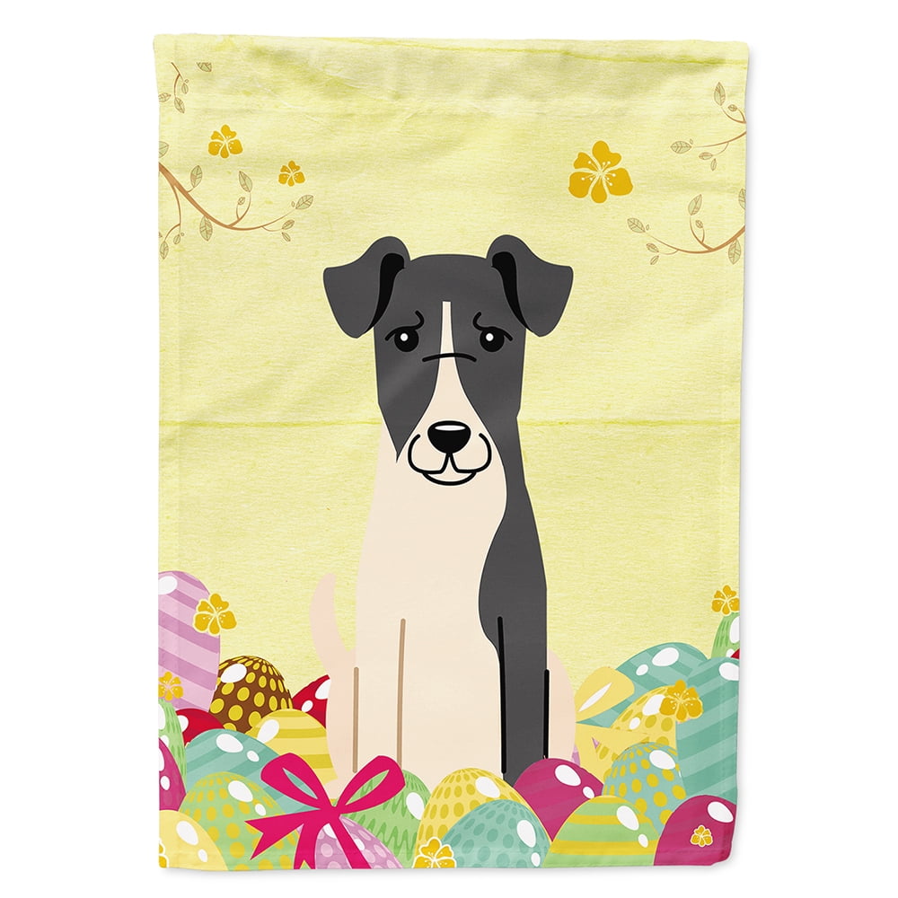Easter Eggs Smooth Fox Terrier Flag Canvas House Size