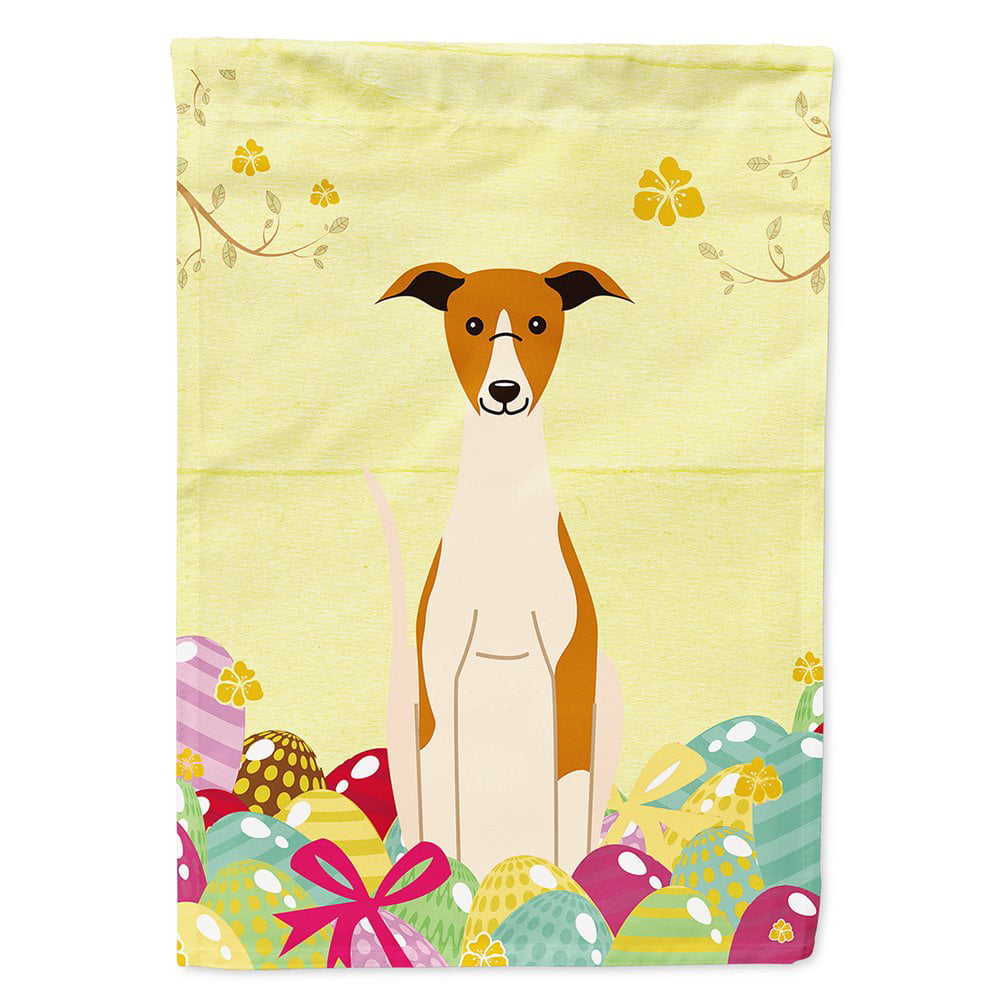 Easter Eggs Whippet Flag Canvas House Size