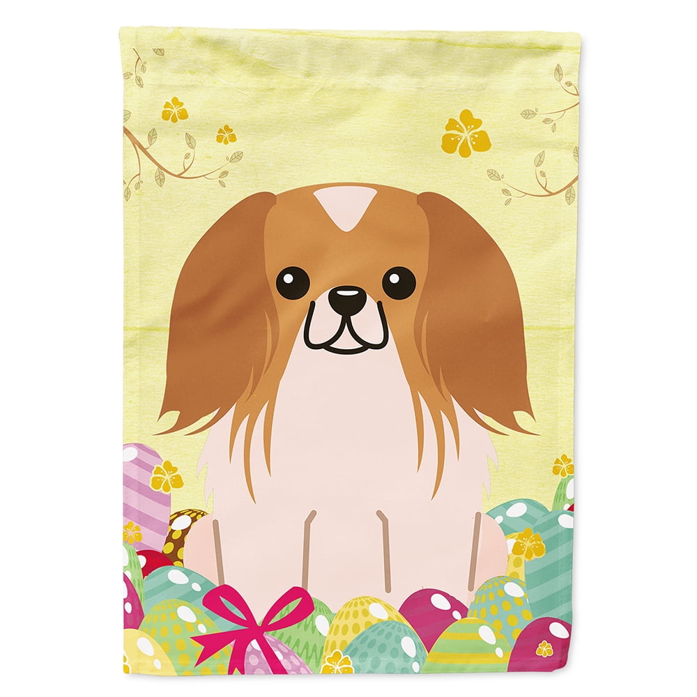 BB6103CHF Easter Eggs Pekingnese Red White Flag Canvas House Size