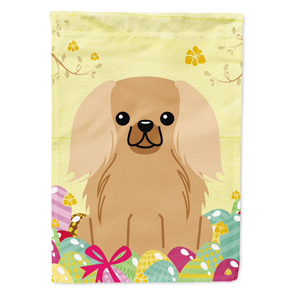 BB6104CHF Easter Eggs Pekingnese Fawn Sable Flag Canvas House Size