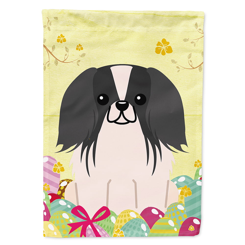 Easter Eggs Pekingnese Black White Flag Canvas House Size