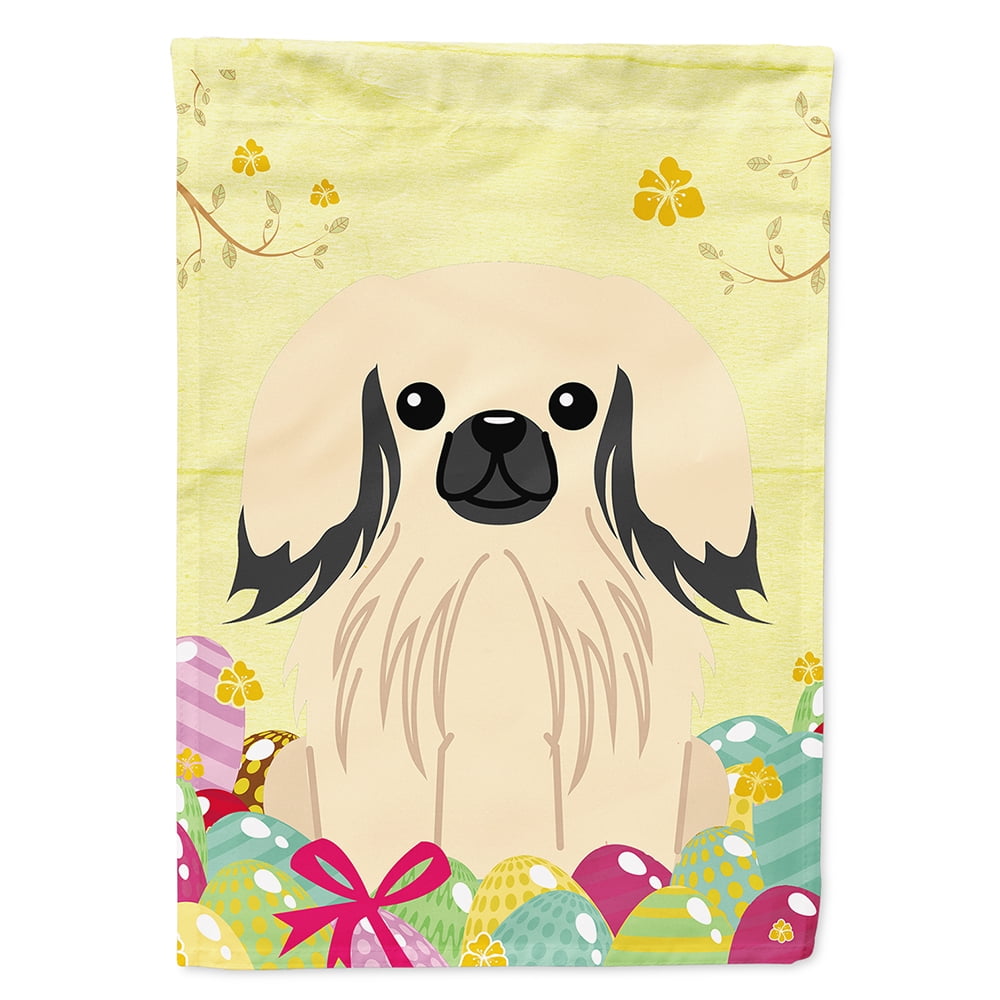 BB6106CHF Easter Eggs Pekingnese Cream Flag Canvas House Size