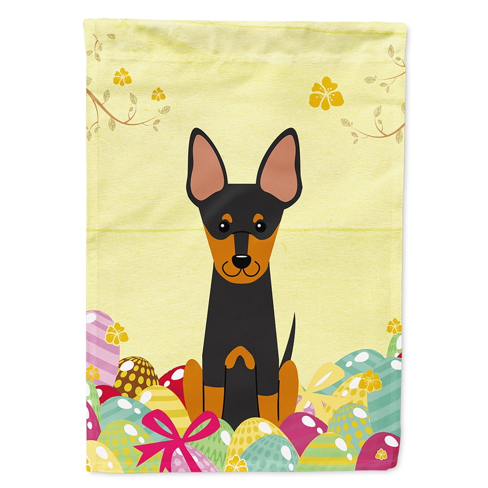 Easter Eggs English Toy Terrier Flag Canvas House Size