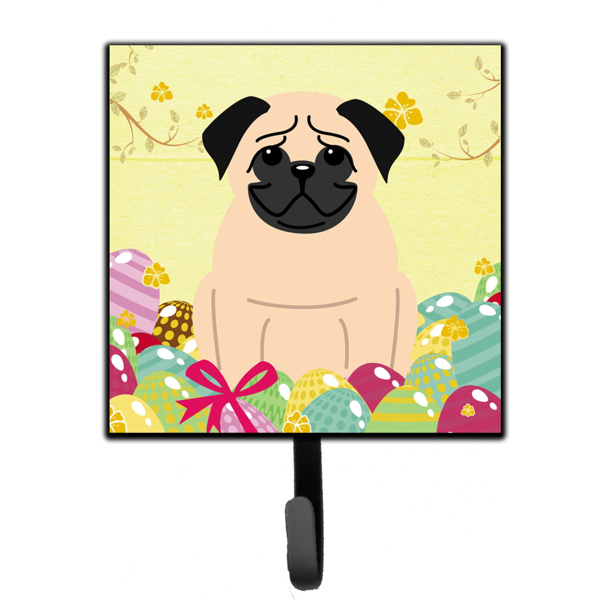 Easter Eggs Pug Fawn Leash or Key Holder