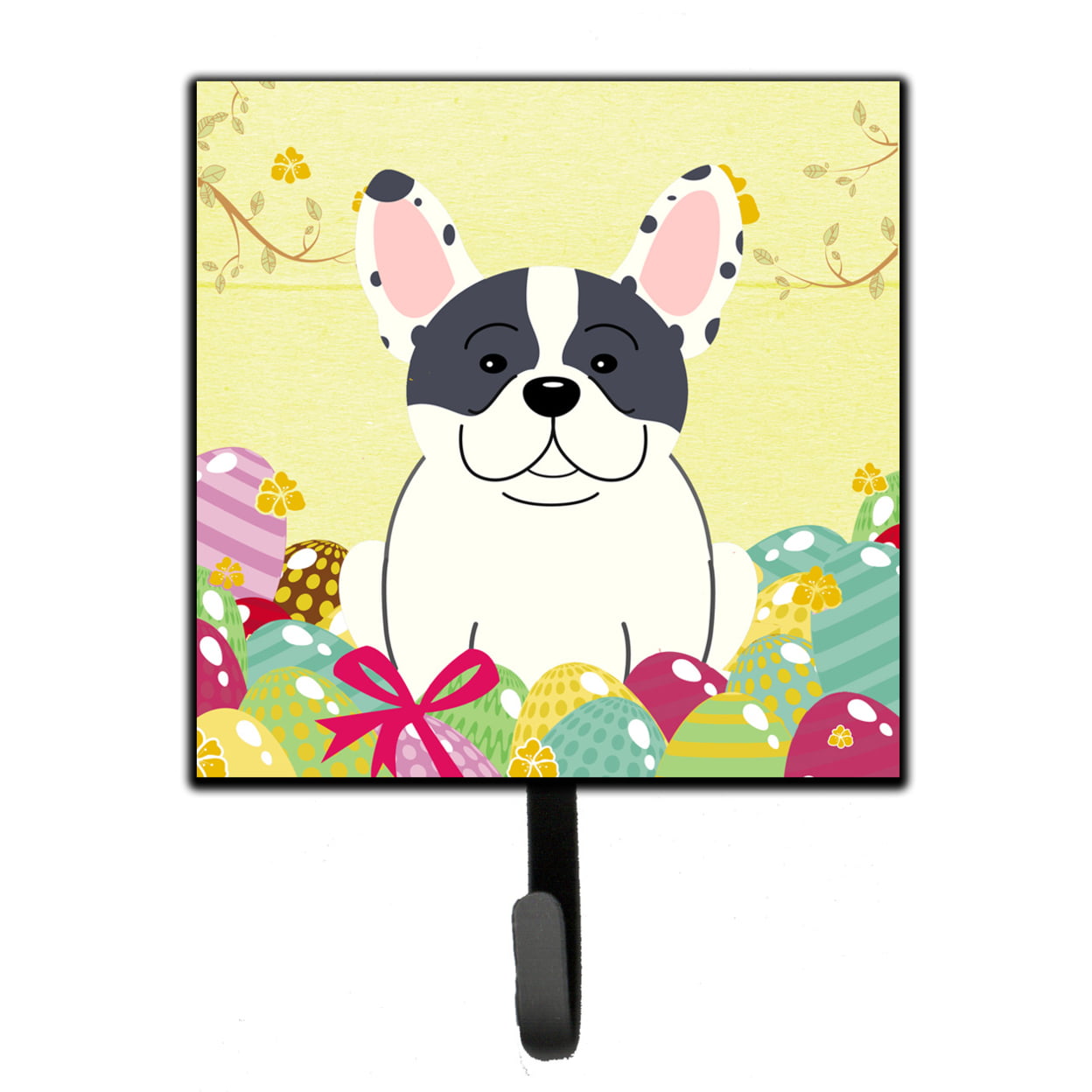 Easter Eggs French Bulldog Piebald Leash or Key Holder