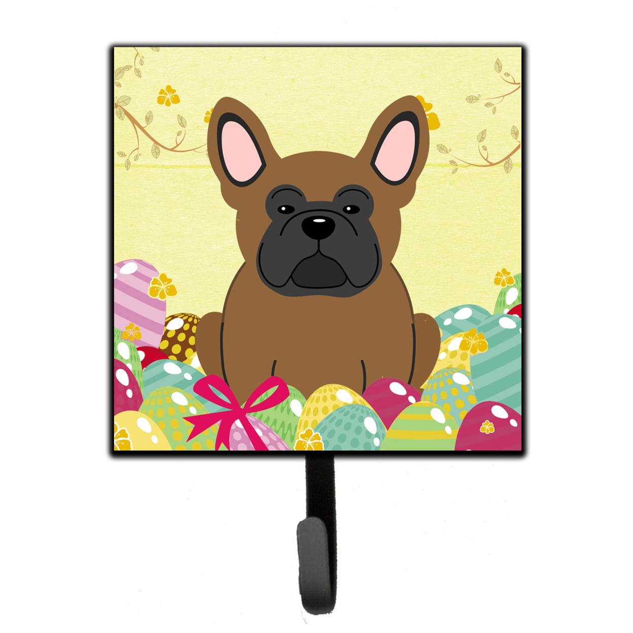 BB6013SH4 Easter Eggs French Bulldog Brown Leash or Key Holder