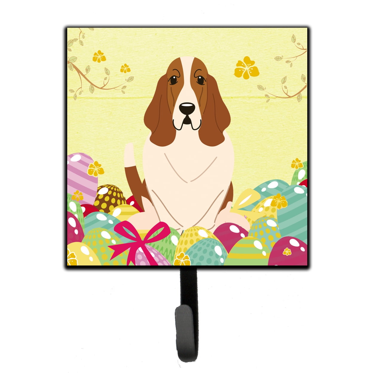 Easter Eggs Basset Hound Leash or Key Holder