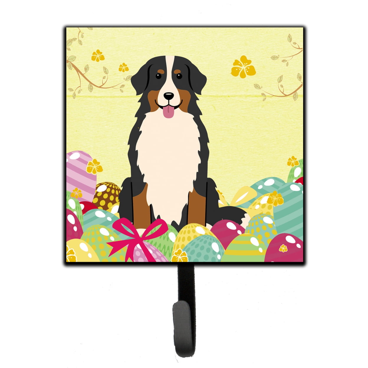 Easter Eggs Bernese Mountain Dog Leash or Key Holder