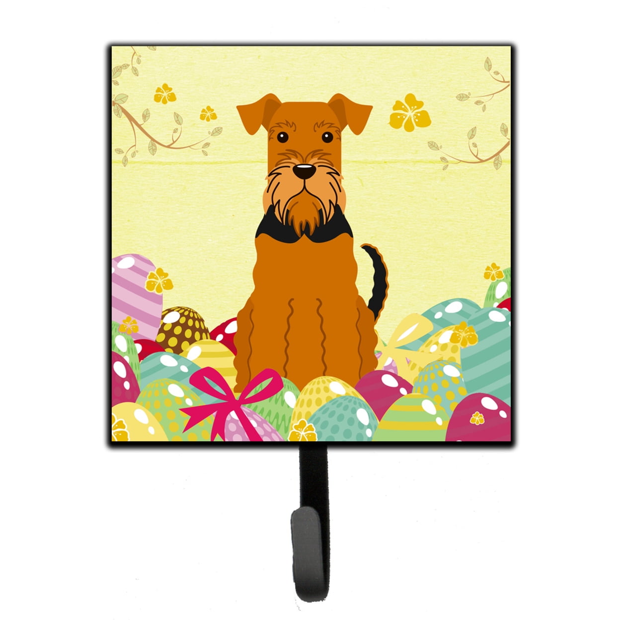 Easter Eggs Airedale Leash or Key Holder