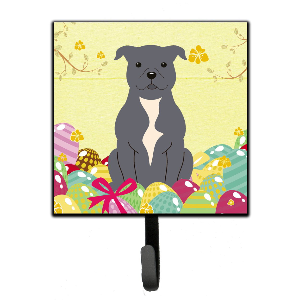 Easter Eggs Staffordshire Bull Terrier Blue Leash or Key Holder