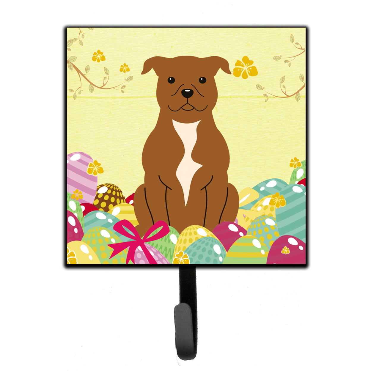 Easter Eggs Staffordshire Bull Terrier Brown Leash or Key Holder