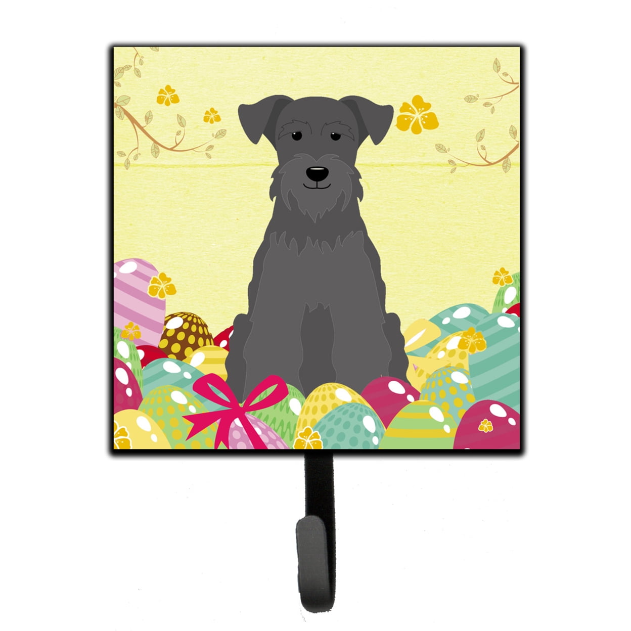 Easter Eggs Miniature Schanuzer Black Leash or Key Holder