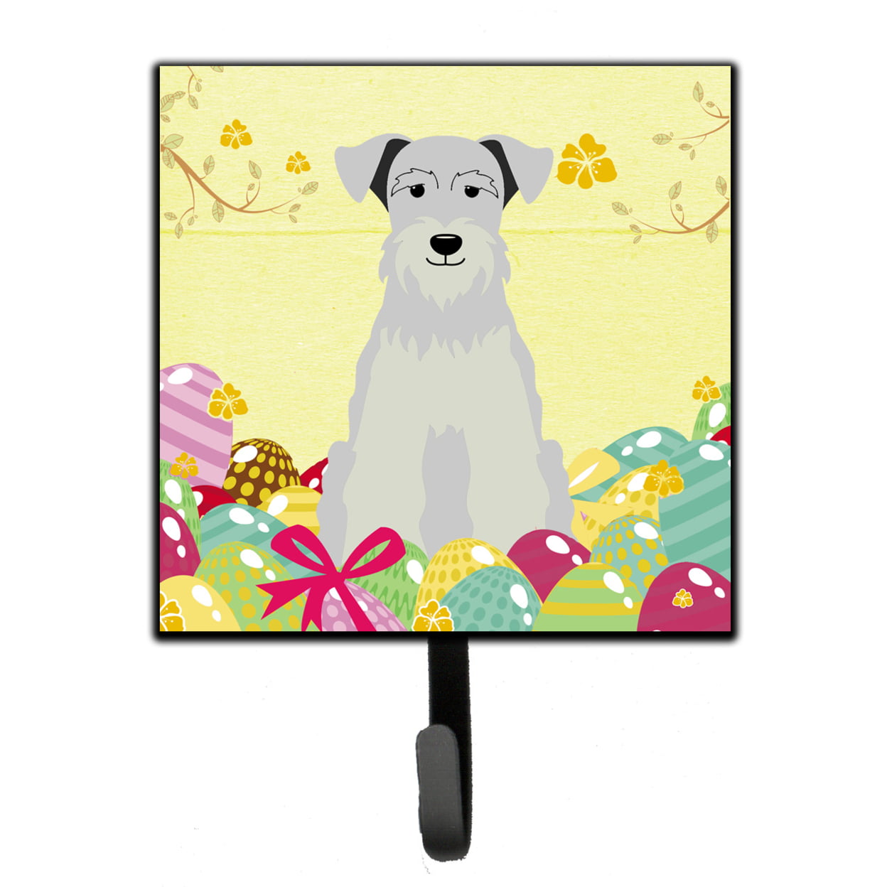 Easter Eggs Miniature Schanuzer White Leash or Key Holder