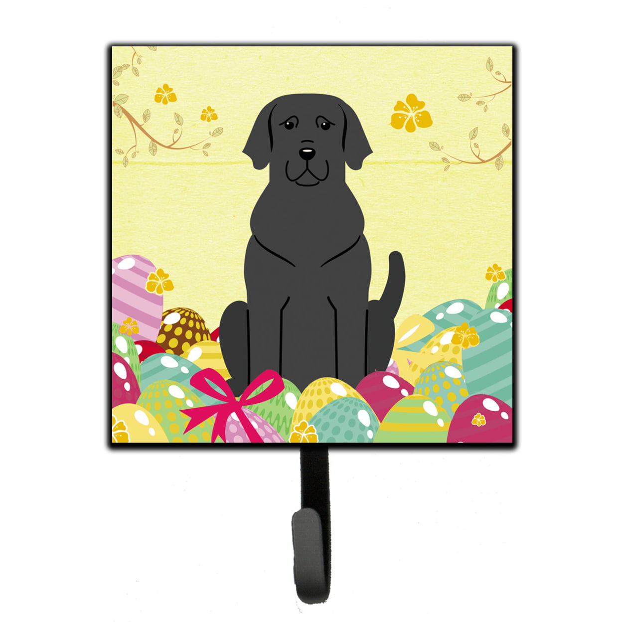 Easter Eggs Black Labrador Leash or Key Holder