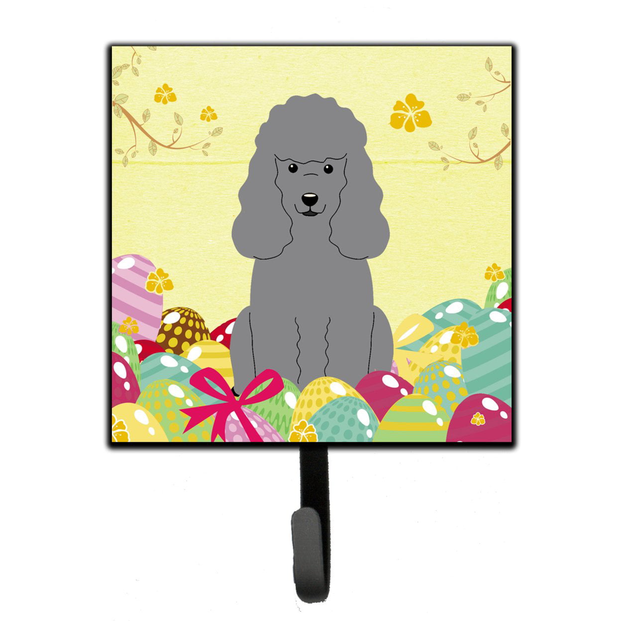 Easter Eggs Poodle Silver Leash or Key Holder
