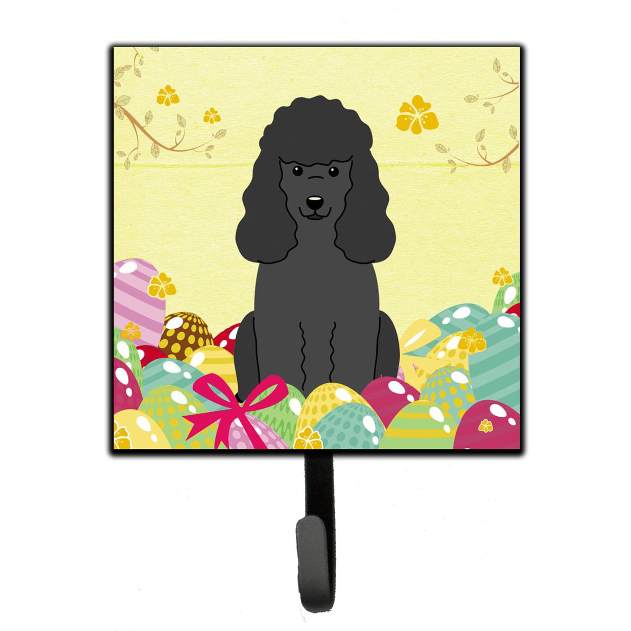 Easter Eggs Poodle Black Leash or Key Holder