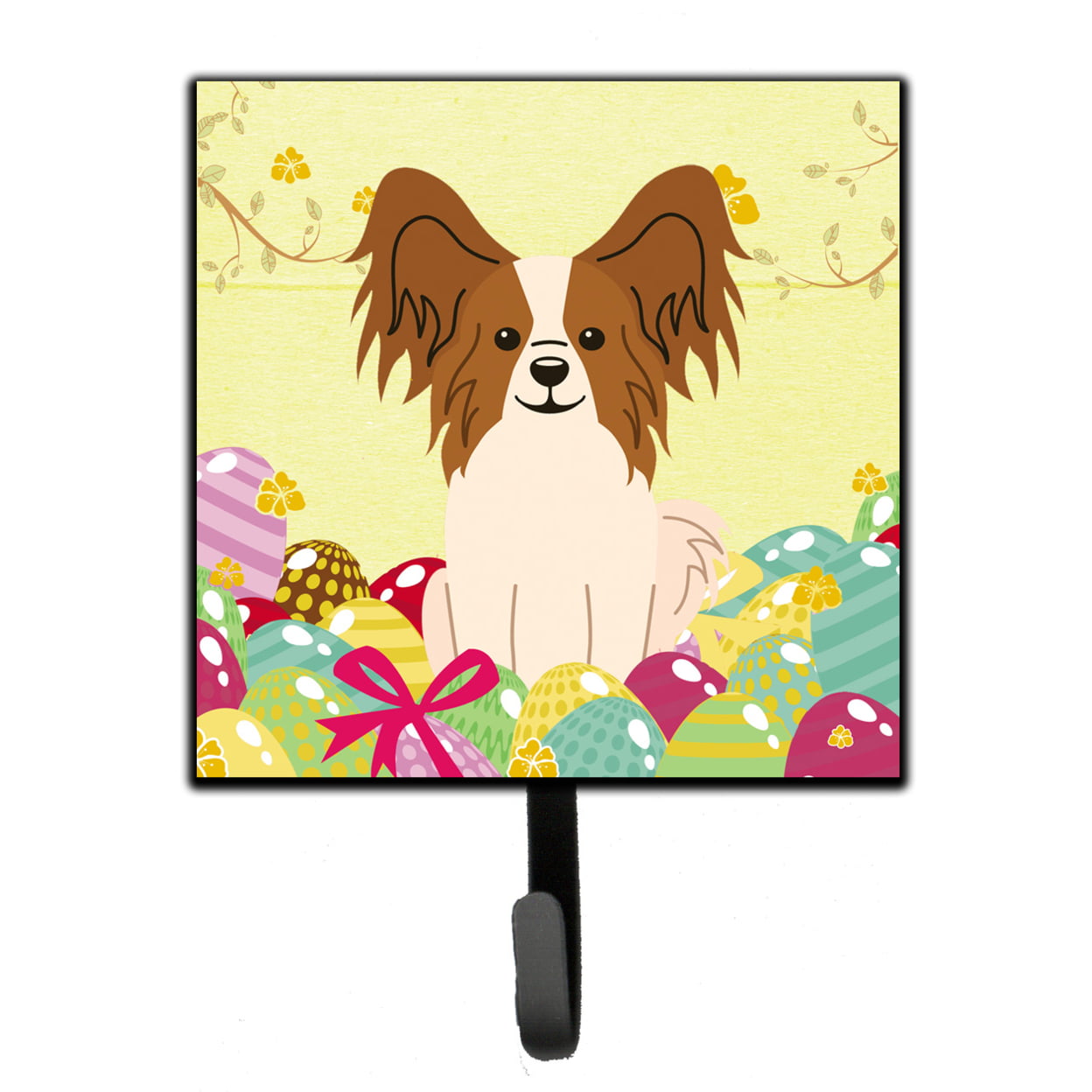Easter Eggs Papillon Red White Leash or Key Holder