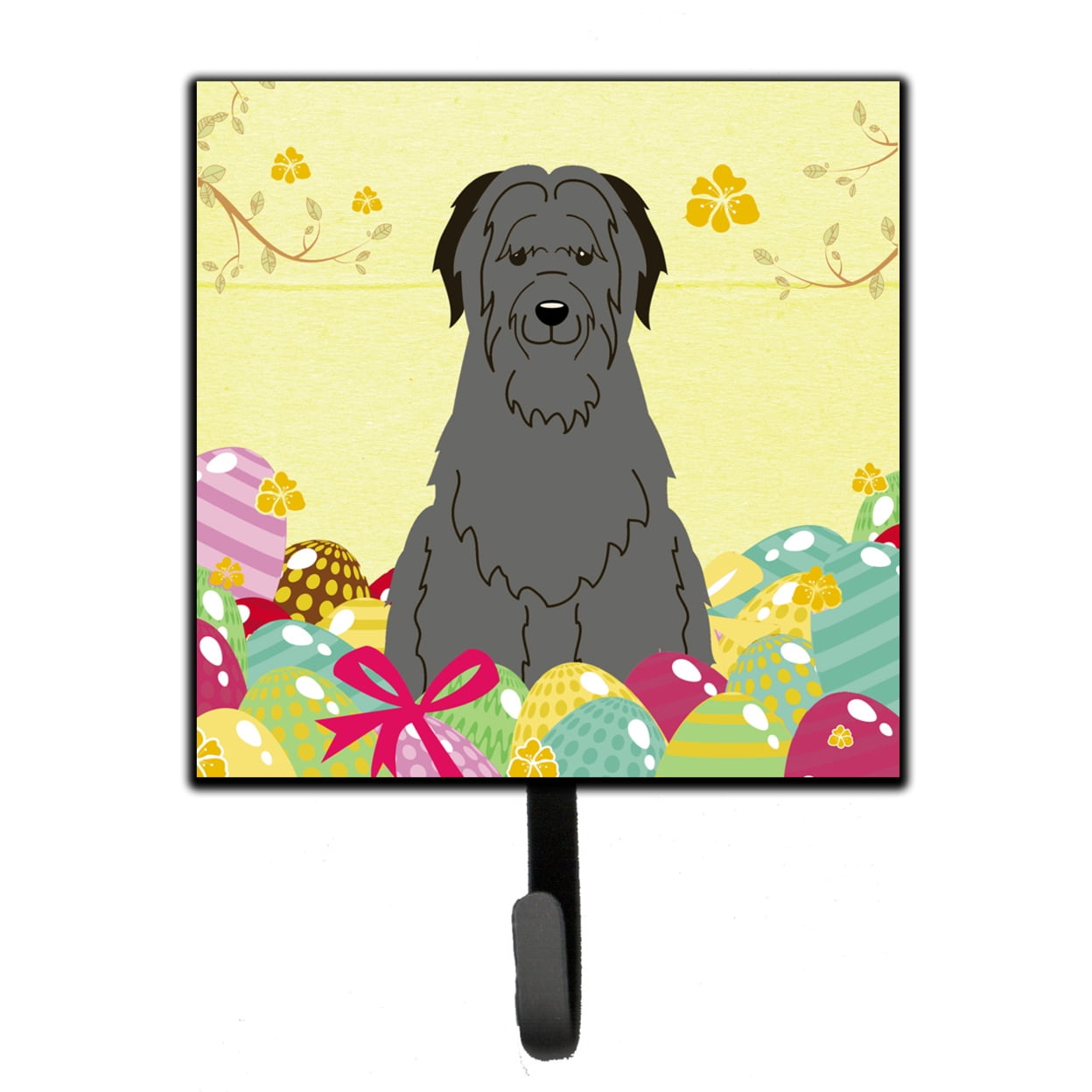 Easter Eggs Briard Black Leash or Key Holder