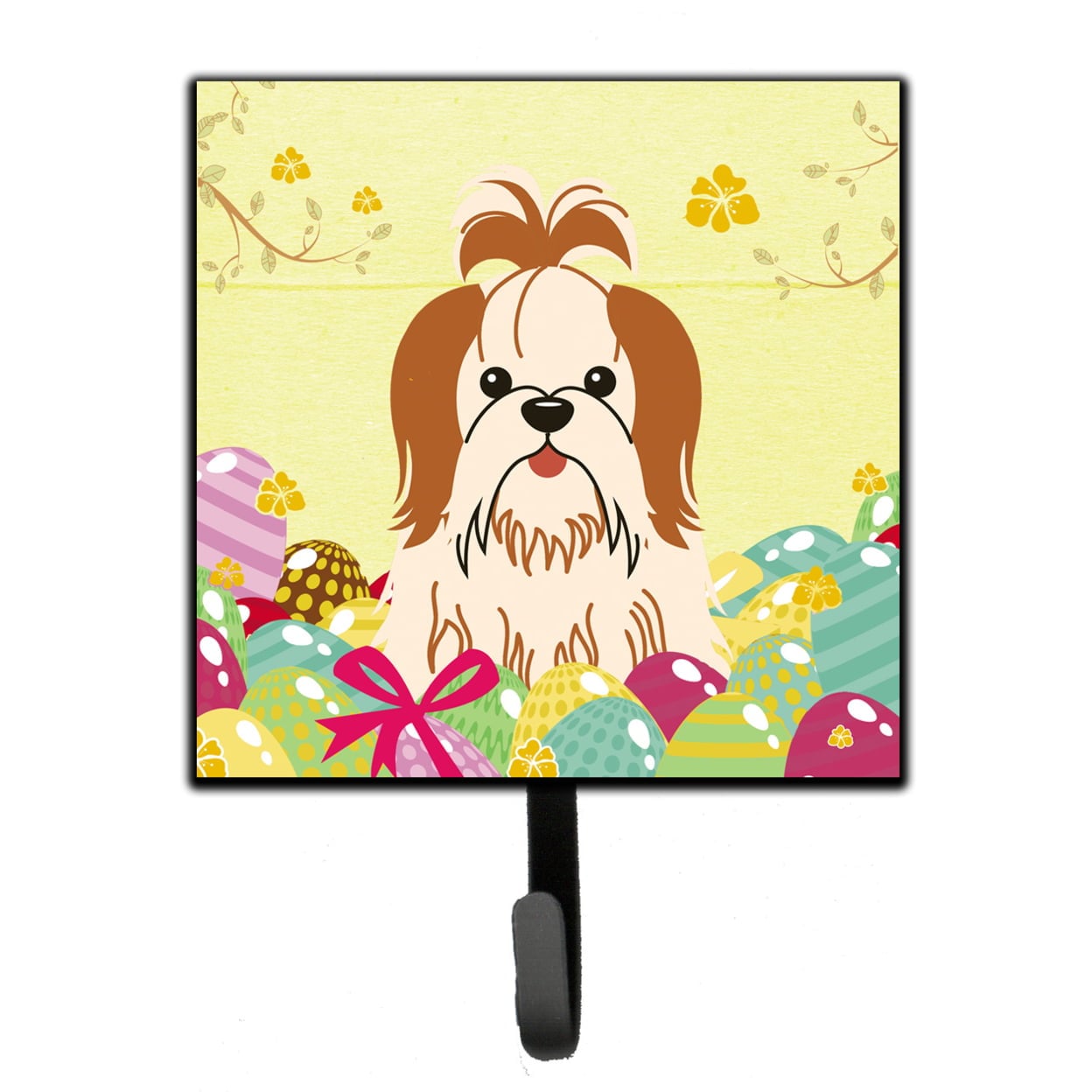 Easter Eggs Shih Tzu Red White Leash or Key Holder