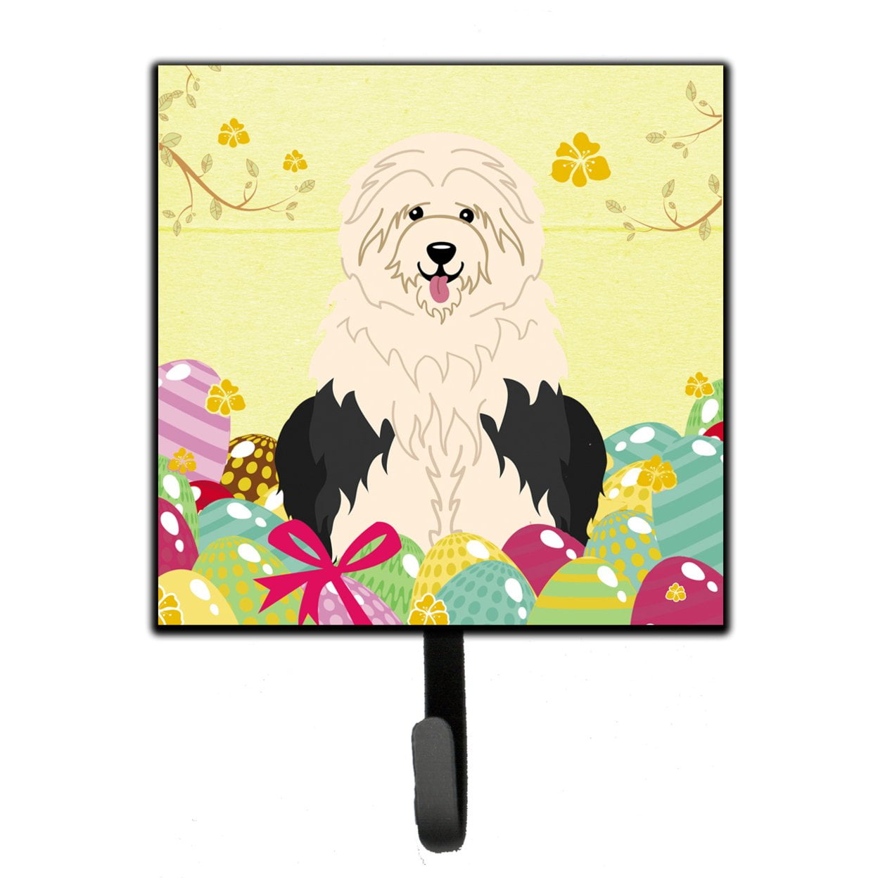 Easter Eggs Old English Sheepdog Leash or Key Holder