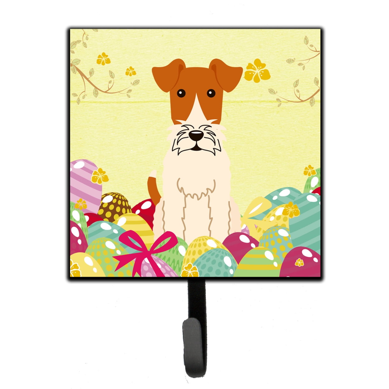 Easter Eggs Wire Fox Terrier Leash or Key Holder