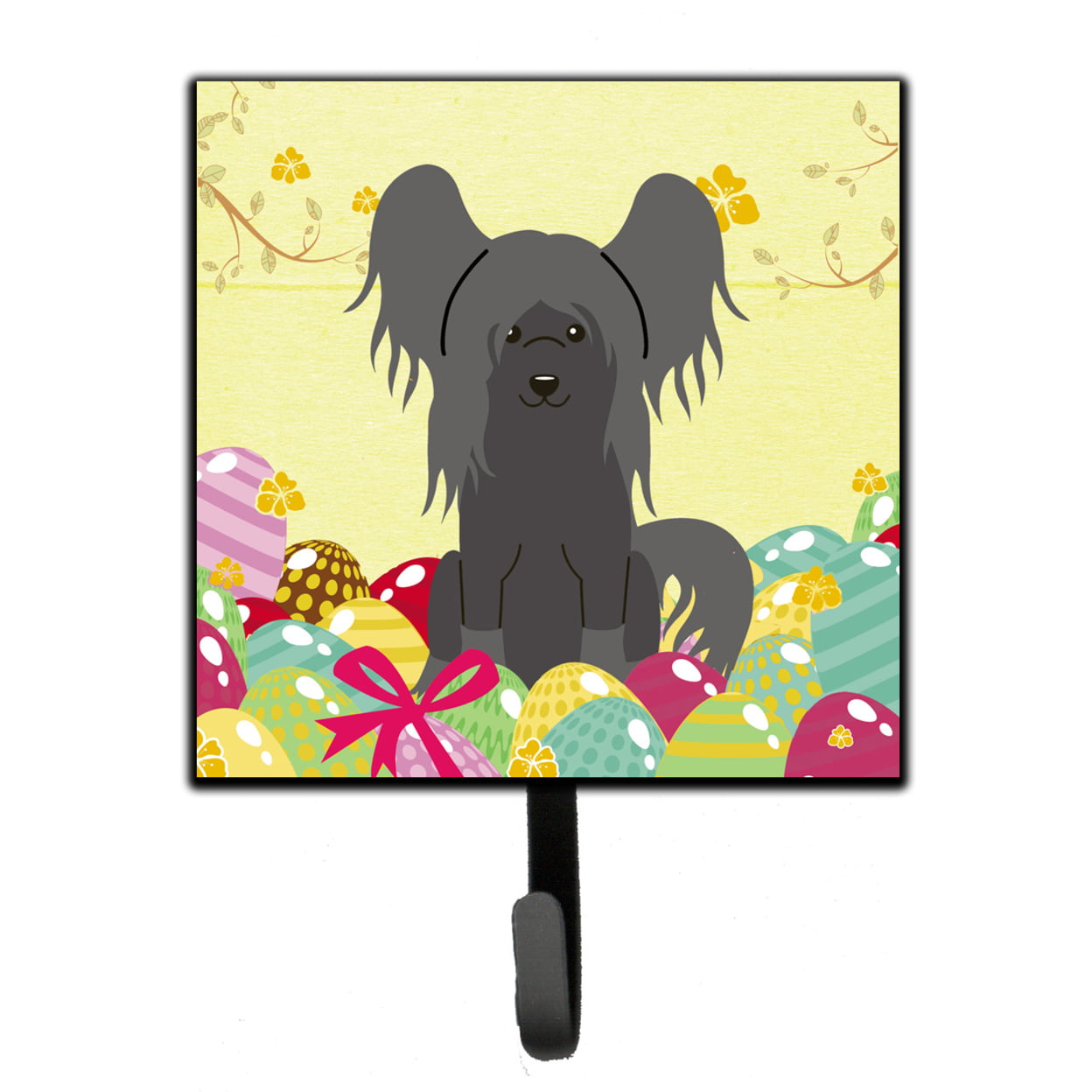 Easter Eggs Chinese Crested Black Leash or Key Holder